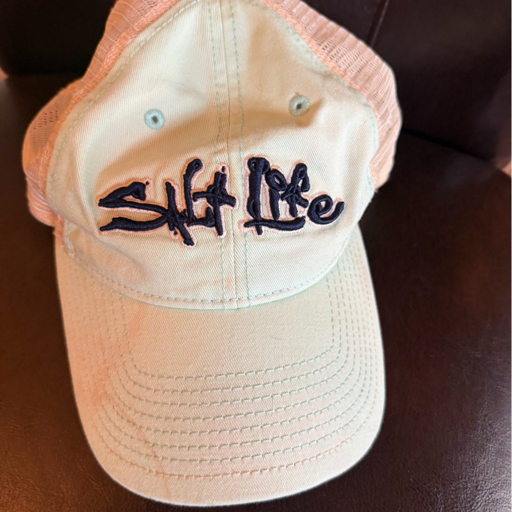 Script Embroidered Mesh Back Baseball Cap - Light Mint and Purple Plum BOTH